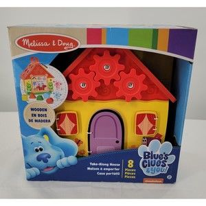 Melissa & Doug Blue's Clues & You! Wooden Take-Along House Shape Sorter Activity